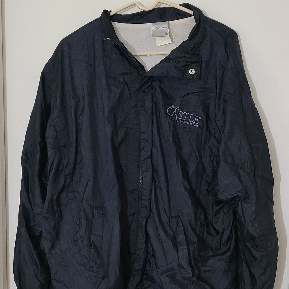 Trump Castle Hotel & Casino Black Light Jacket Vintage Rare 2Xl
